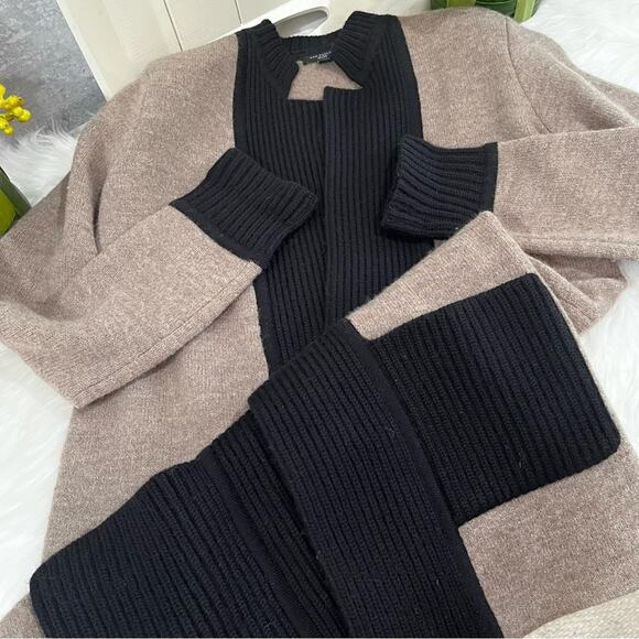 NEW Ann Taylor Wool Longline Colorblock Belt Knit Ribbed Cardigan Sweater Coat … - Picture 7 of 16